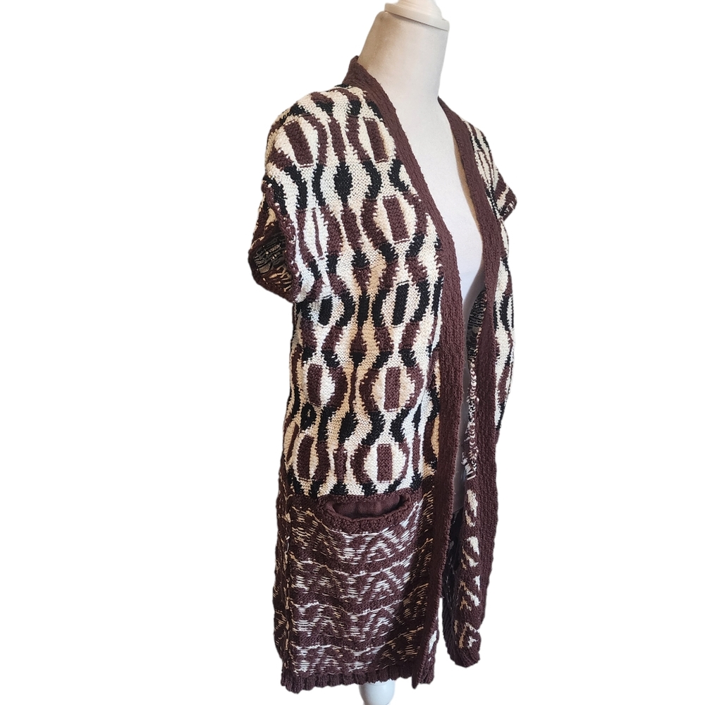 Anthropologie | Knitted & Knotted Pocketed Open Front Twisted Knit Cardigan - Picture 4 of 10